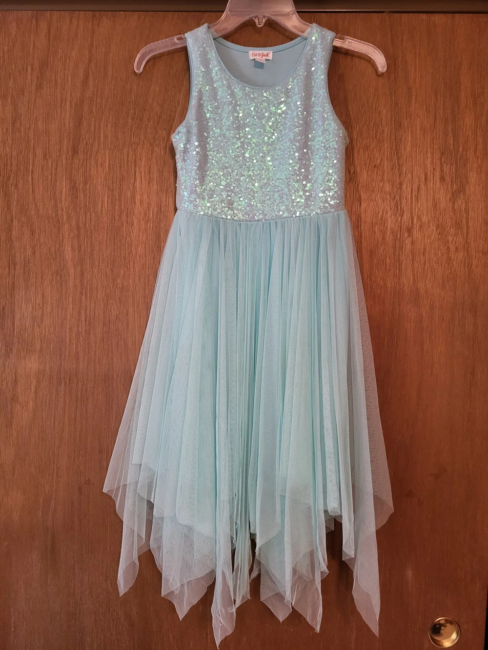 Cat & Jack Sparkle Tulle Dress in Light Blue, Medium